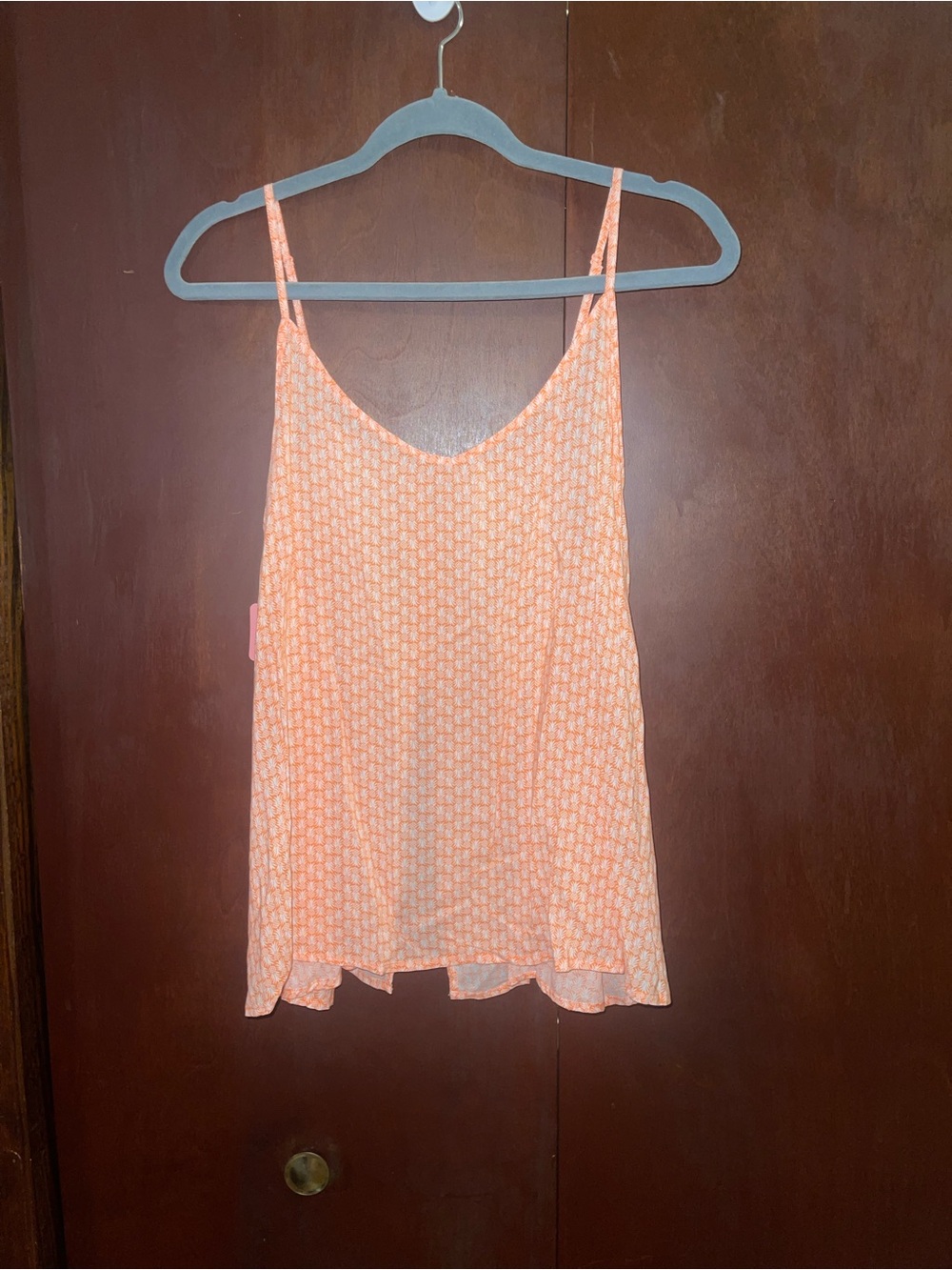 Old Navy Orange and White Printed Tank Top